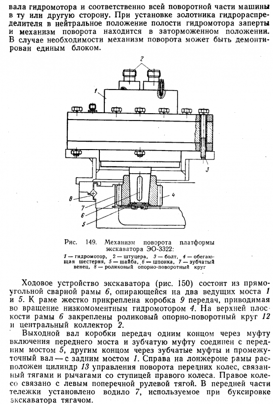 Механизм поворота платформы экскаватора ЭО-3322