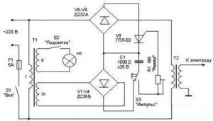 Схема сварочного конденсаторного аппарата